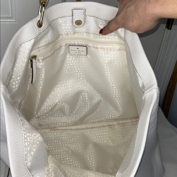 Kate Spade Hampton Road White Leather Tote Bag GUC - Picture 12 of 14
